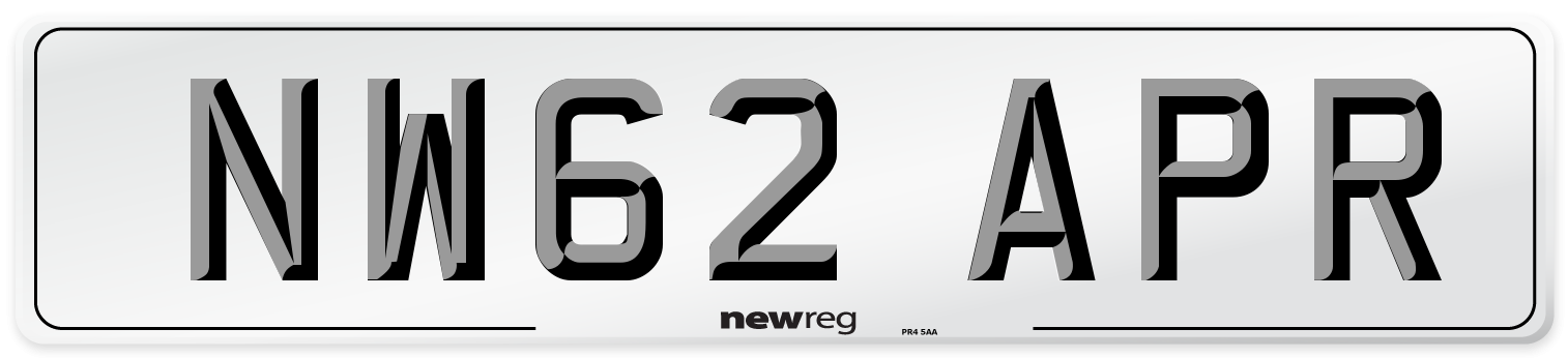 NW62 APR Number Plate from New Reg